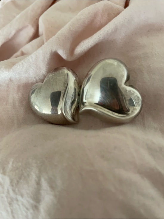 Jondell Spain 925 brooch Jewelry - Double Heart Silver Tone Pin Brooch - Marked Back
